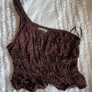 Urban Outfitters Leopard Print One Shoulder Top
